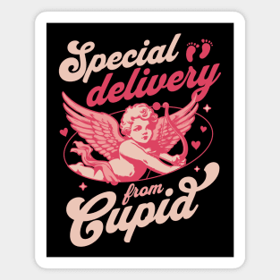 Special Delivery from Cupid - Valentines Day Couples Pregnancy Announcement Magnet